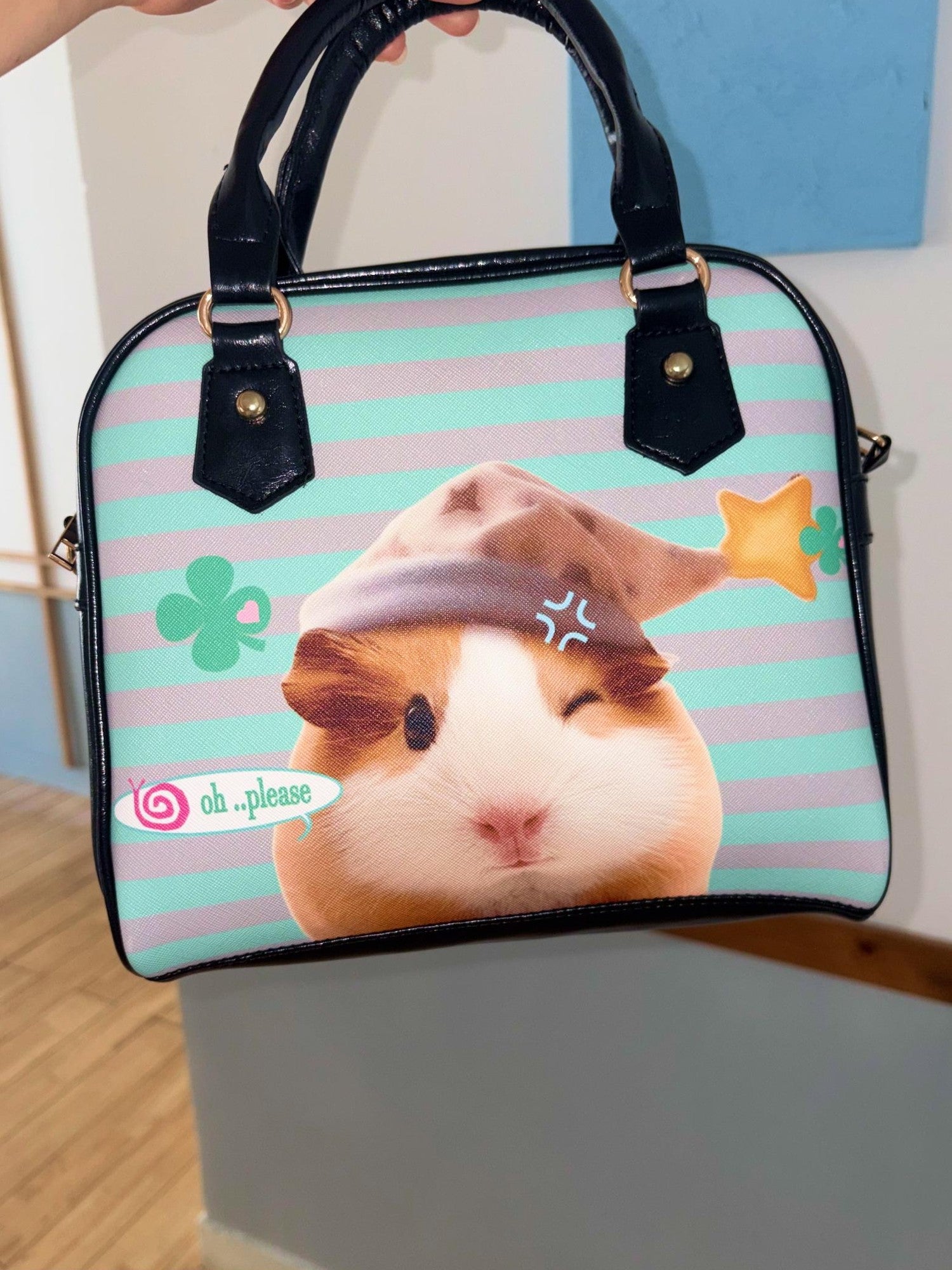 Oogreenapple Boxy Plaid Heart Striped Cartoon Guinea Pig Women&
