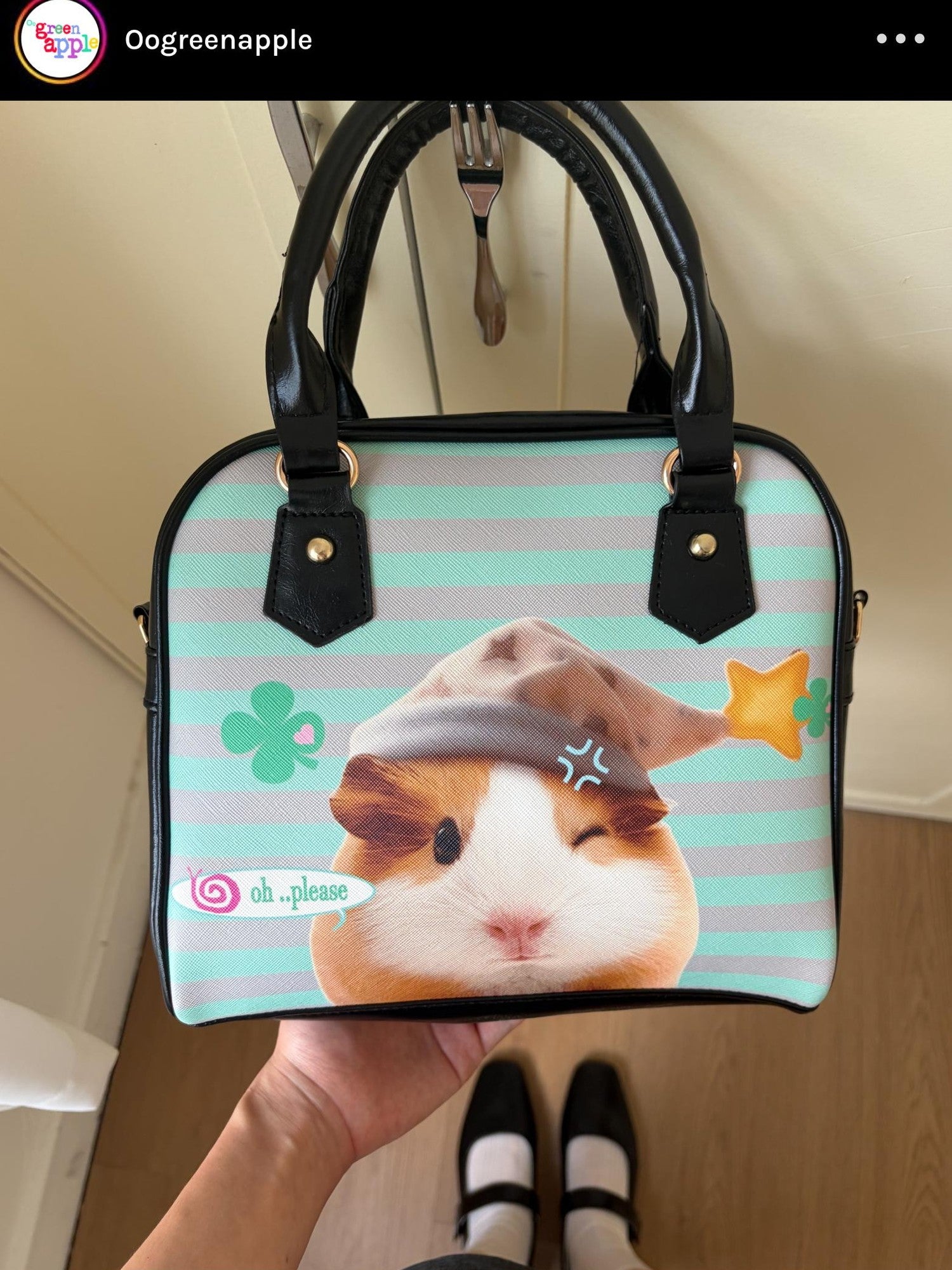 Oogreenapple Boxy Plaid Heart Striped Cartoon Guinea Pig Women&