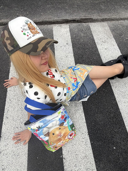 Oogreenapple Camouflage Trucker Chef Rat Print Women&
