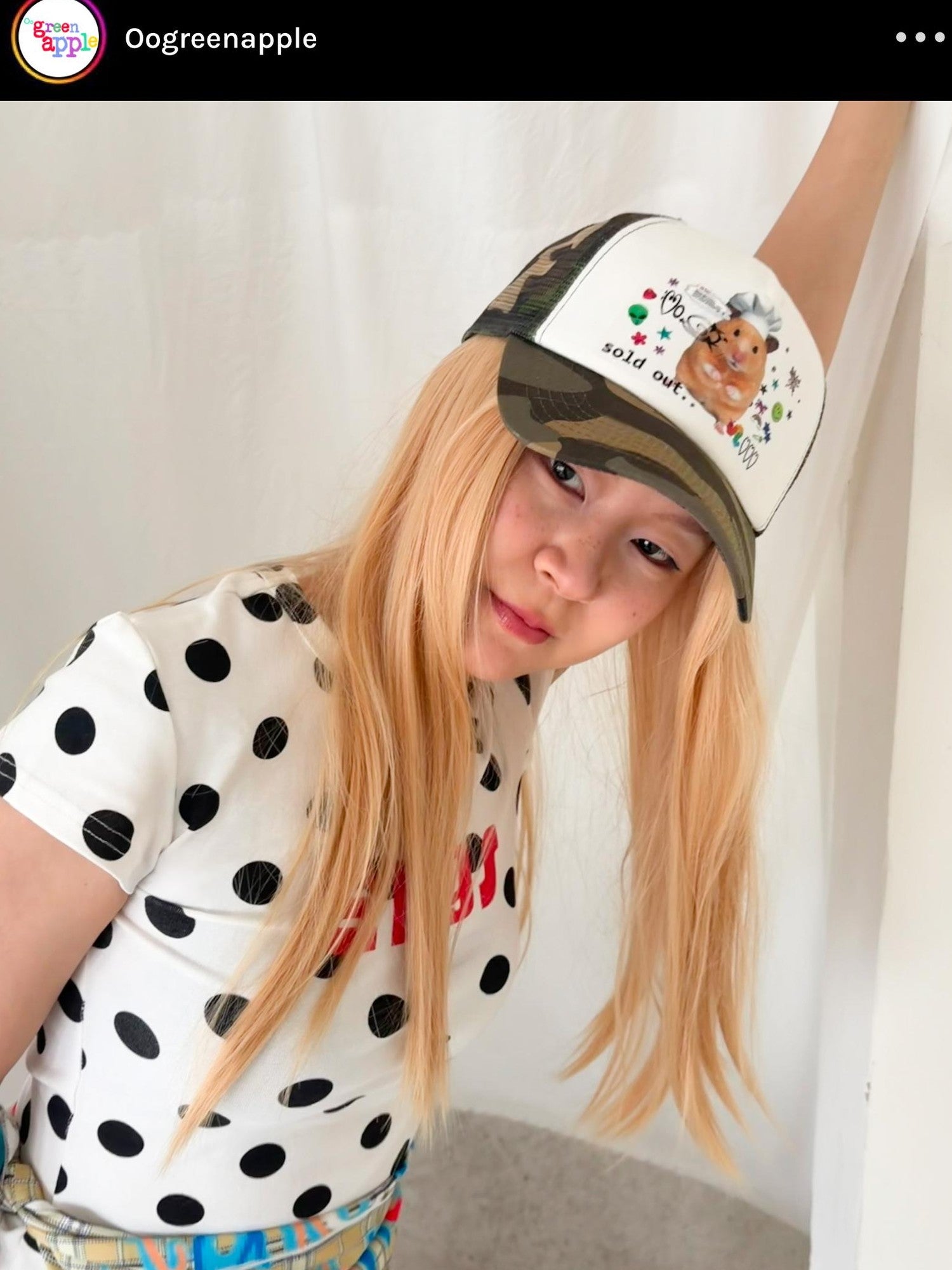 Oogreenapple Camouflage Trucker Chef Rat Print Women&