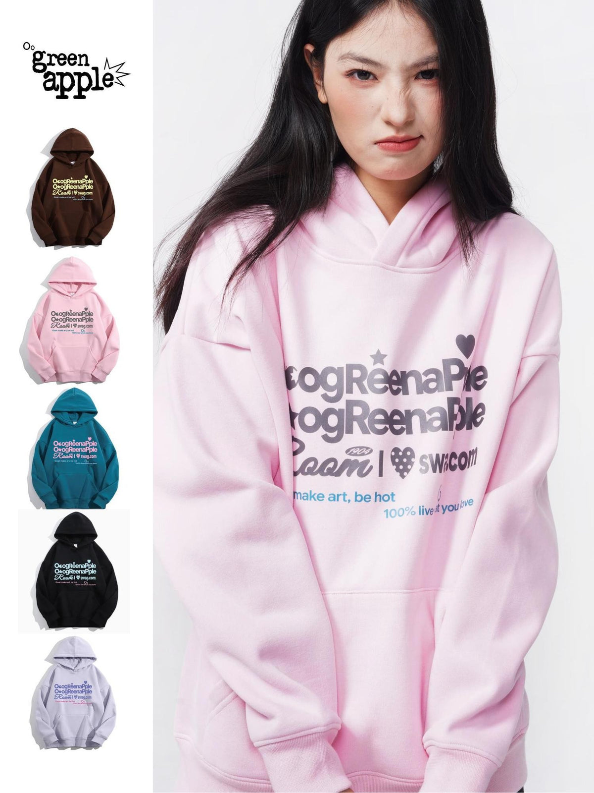 Oogreenapple Color Block Print Pullover Women&