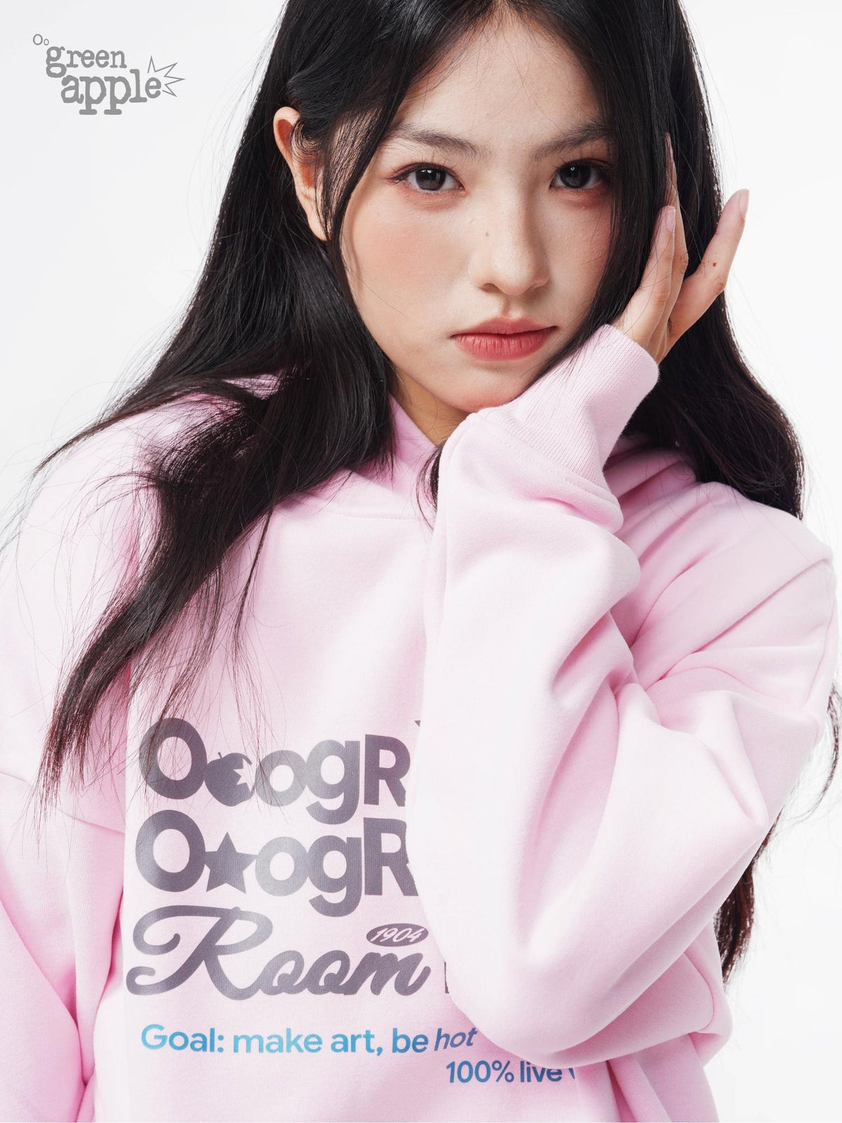 Oogreenapple Color Block Print Pullover Women&