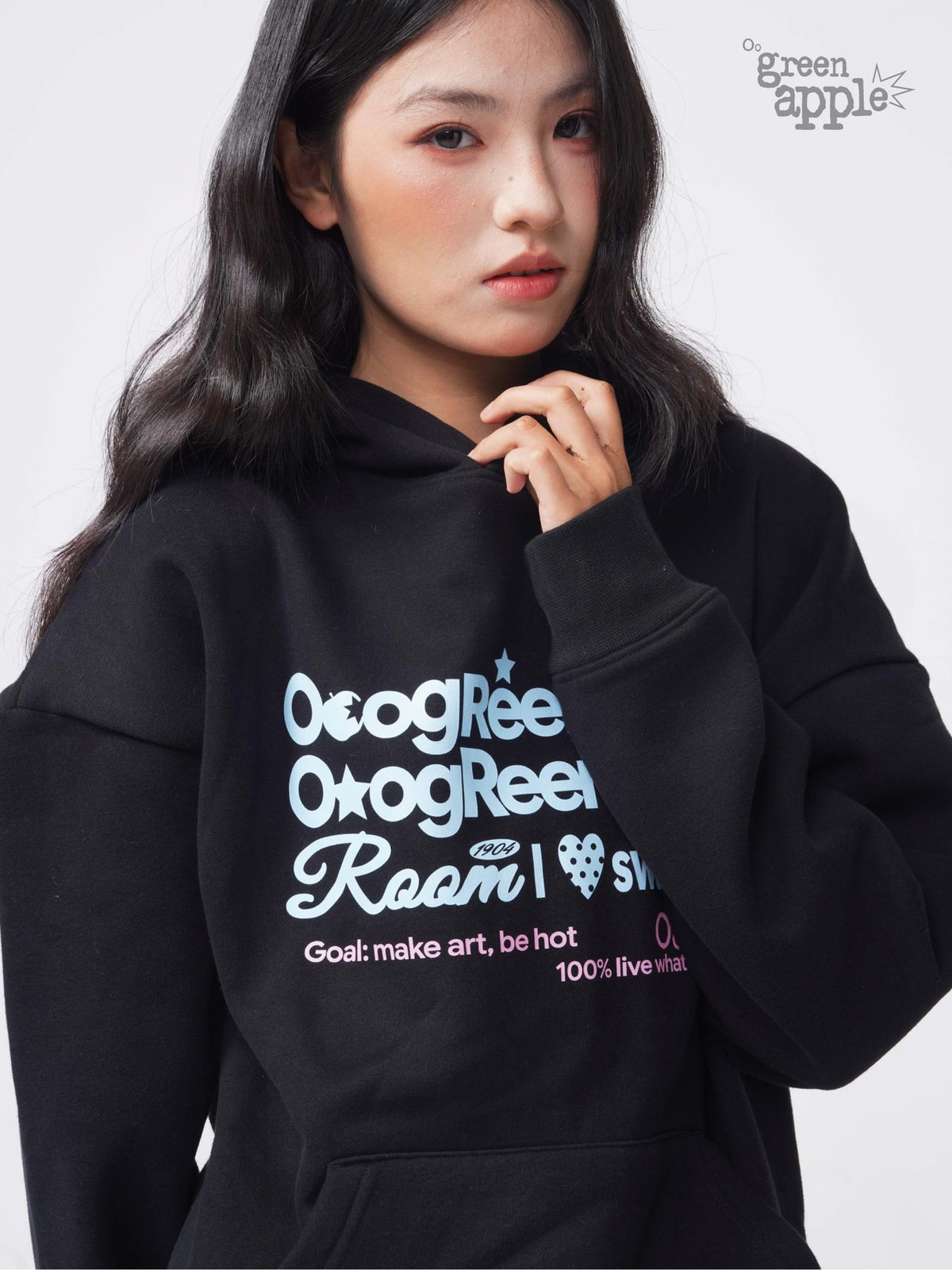 Oogreenapple Color Block Print Pullover Women&
