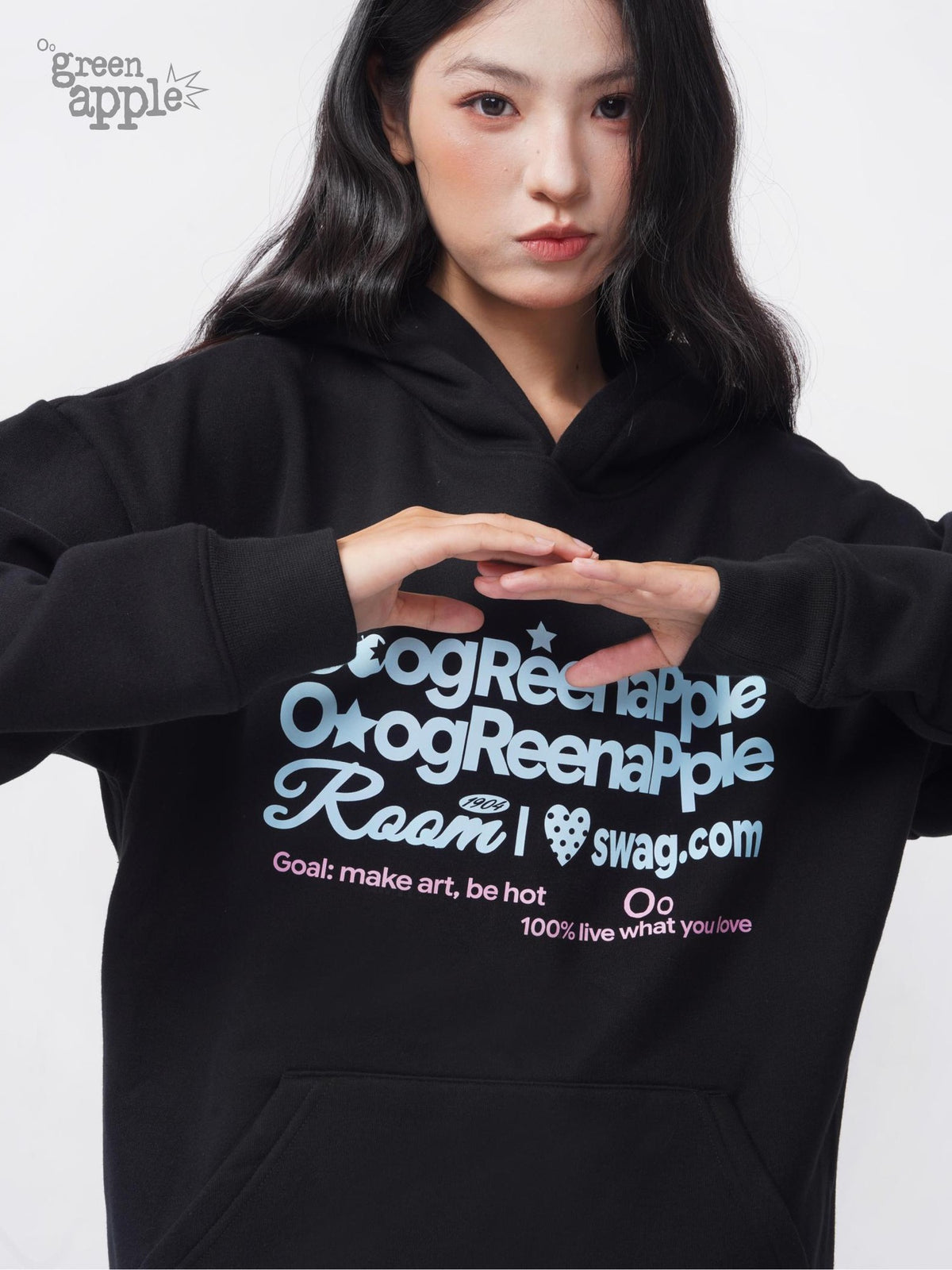 Oogreenapple Color Block Print Pullover Women&