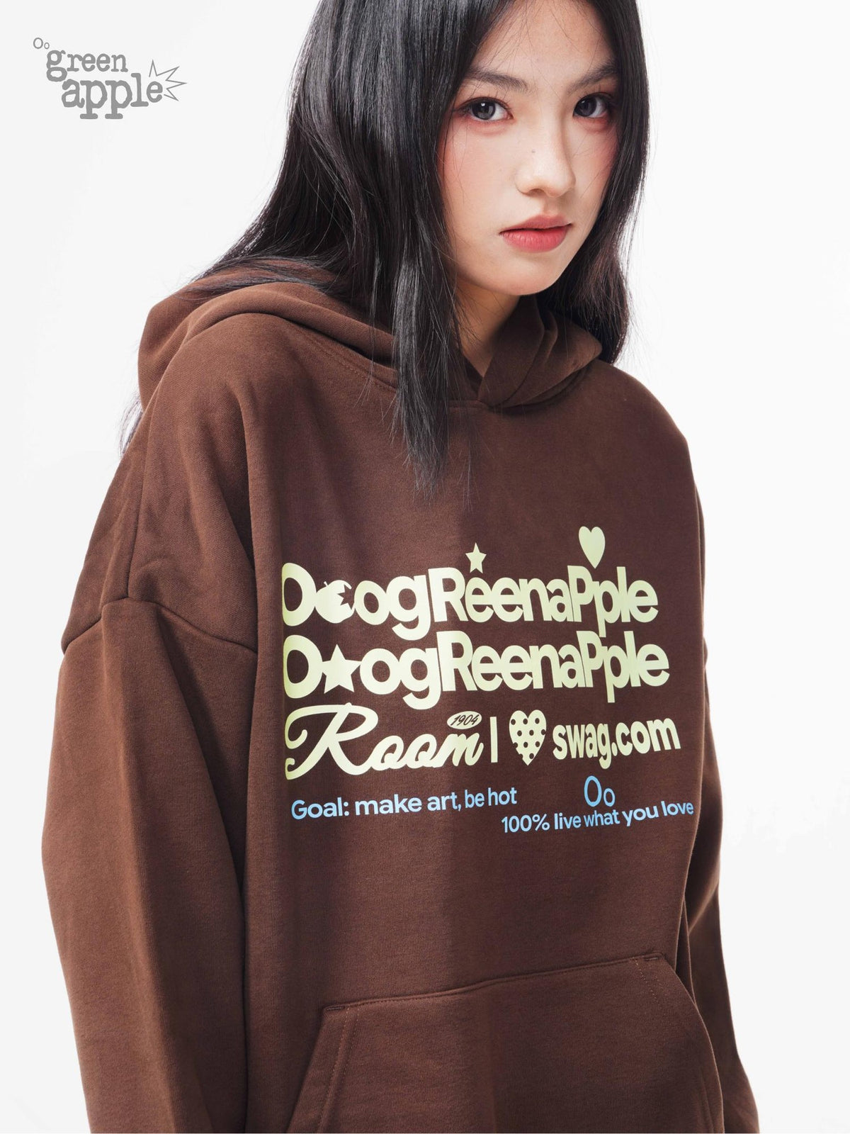 Oogreenapple Color Block Print Pullover Women&