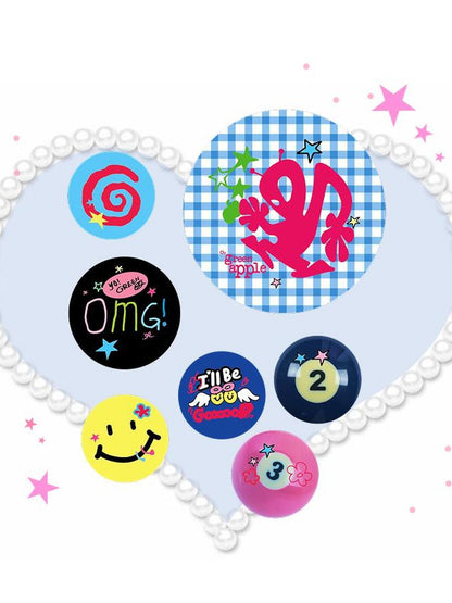 Oogreenapple Cute Alien Metal Emblem Pin Women&