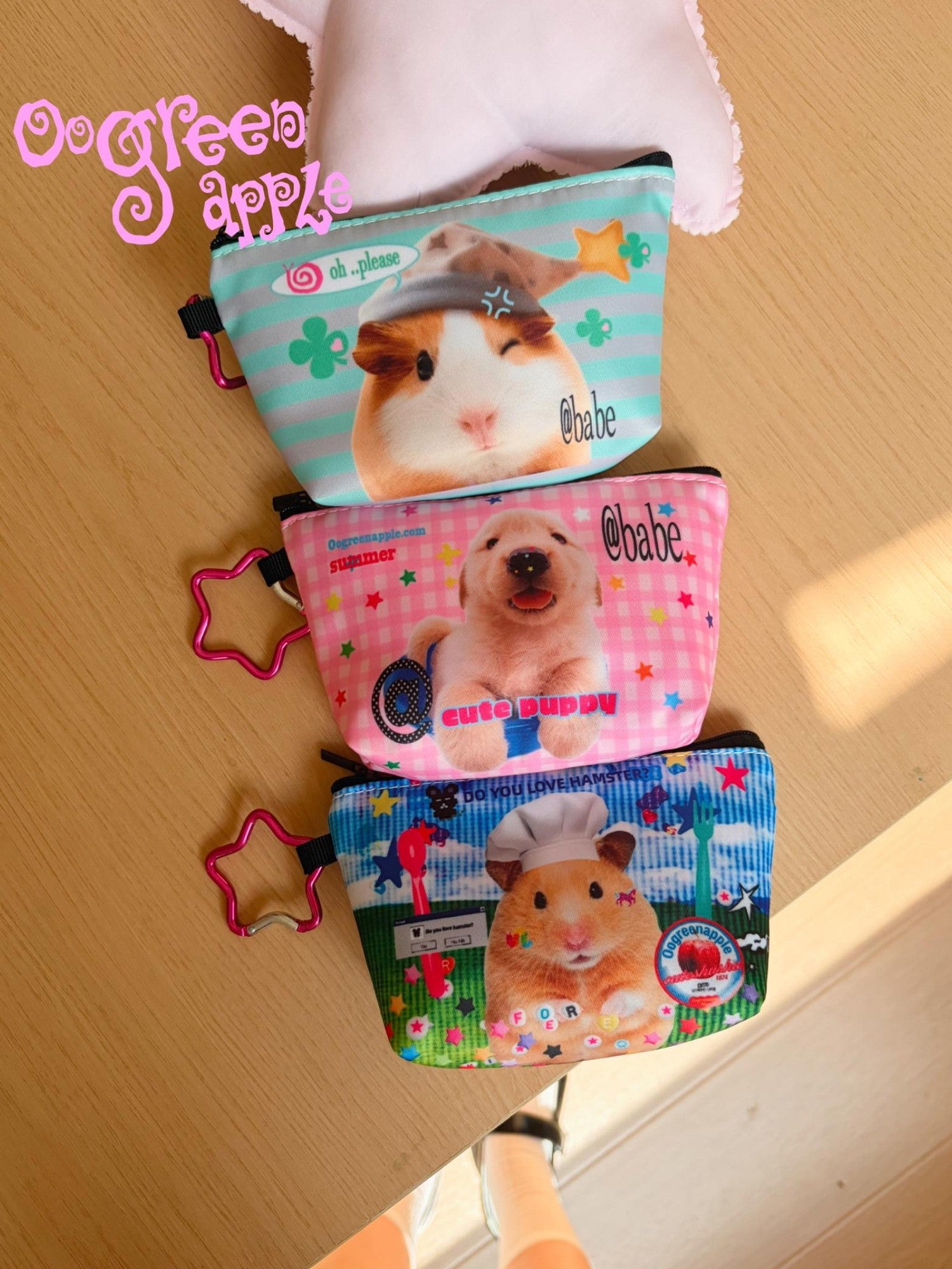 Oogreenapple Cute Cool Square Waterproof Zippered Carabiner Women&