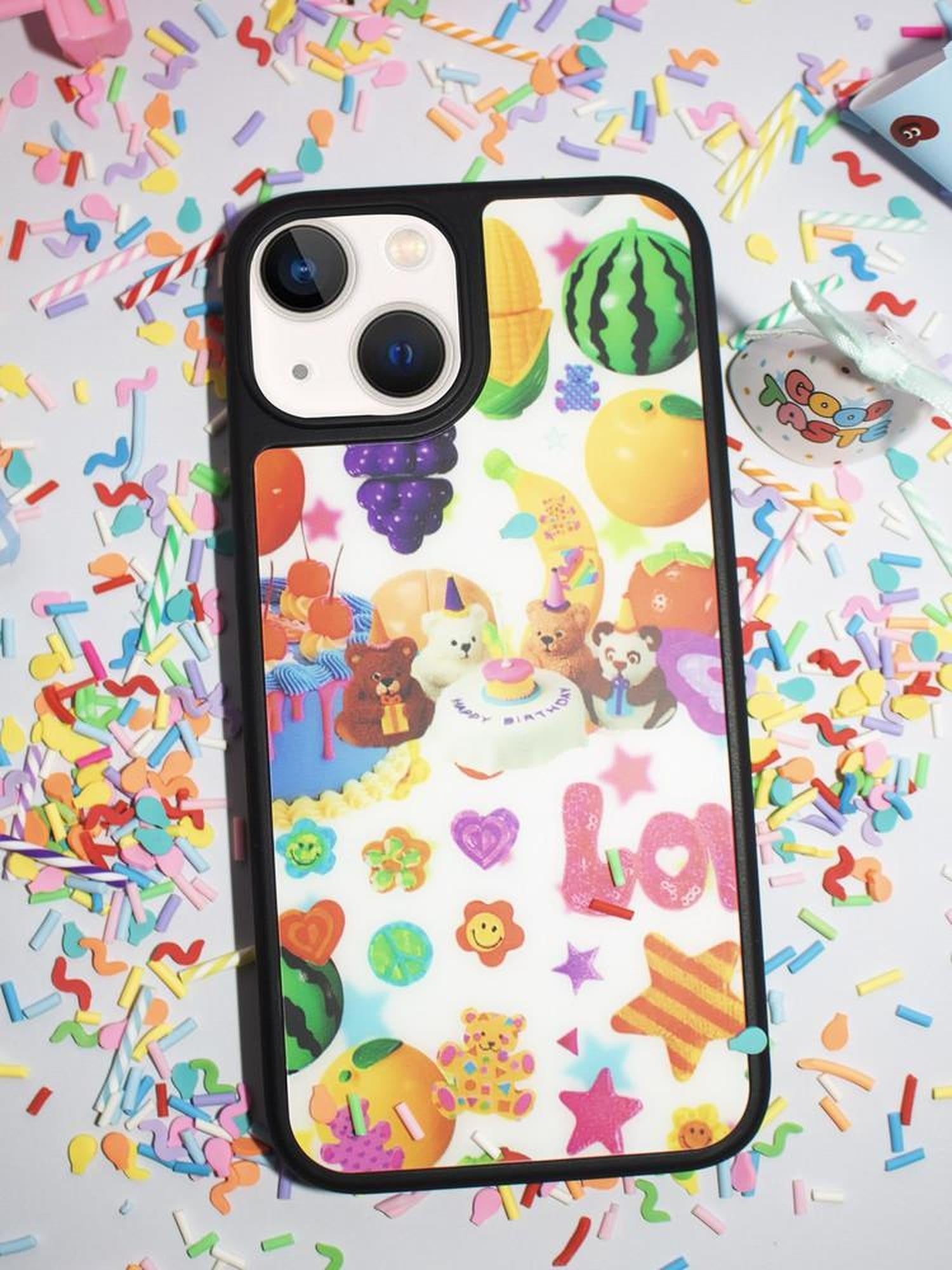 Oogreenapple Cute Japanese Bear Fruit Party Print Women&