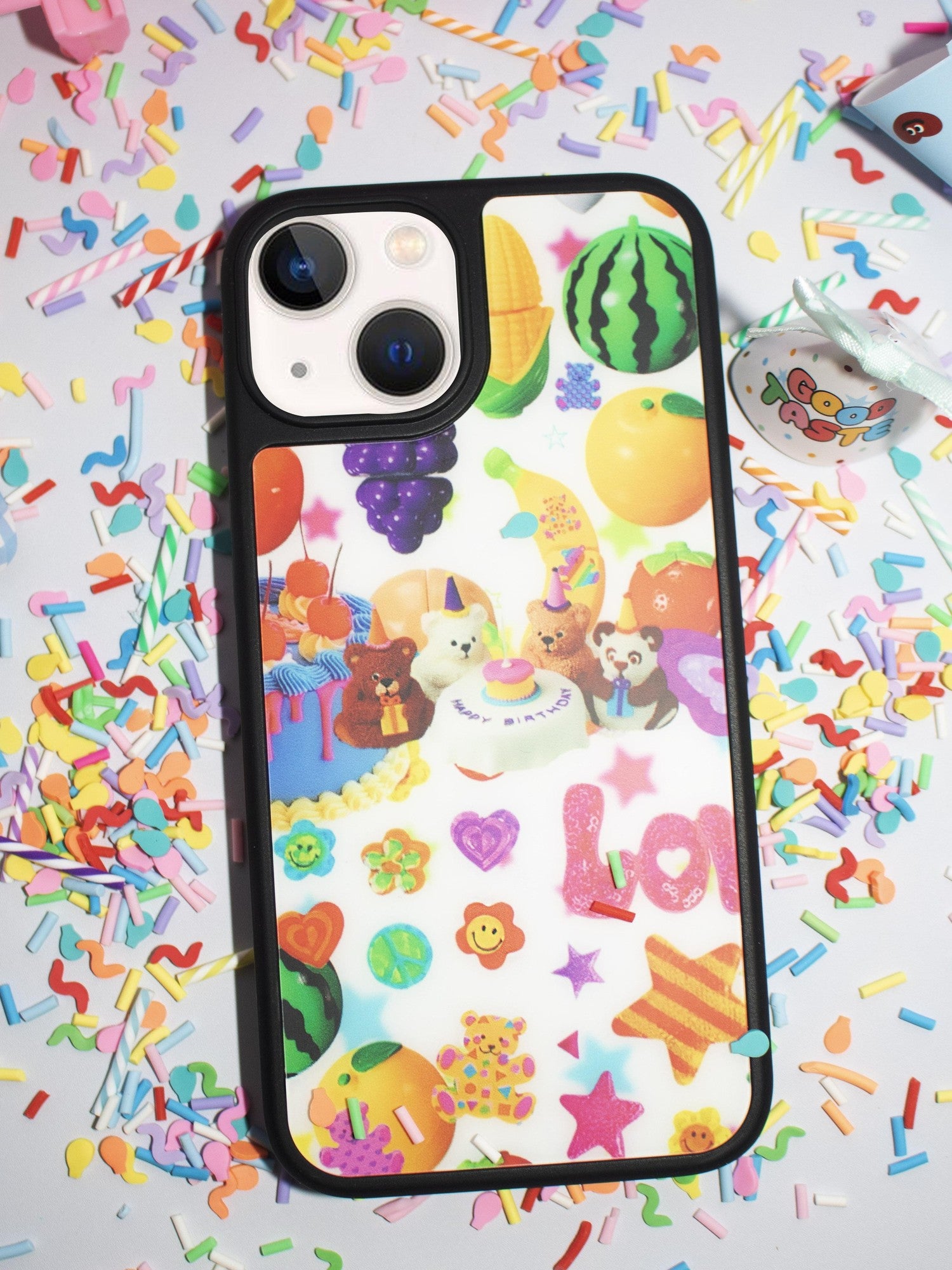 Oogreenapple Cute Japanese Bear Fruit Party Print Women&