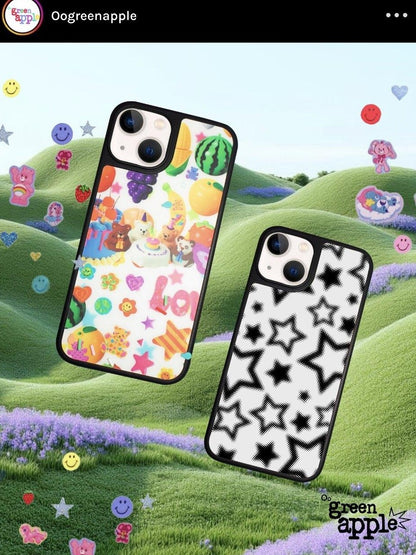 Oogreenapple Cute Japanese Bear Fruit Party Print Women&