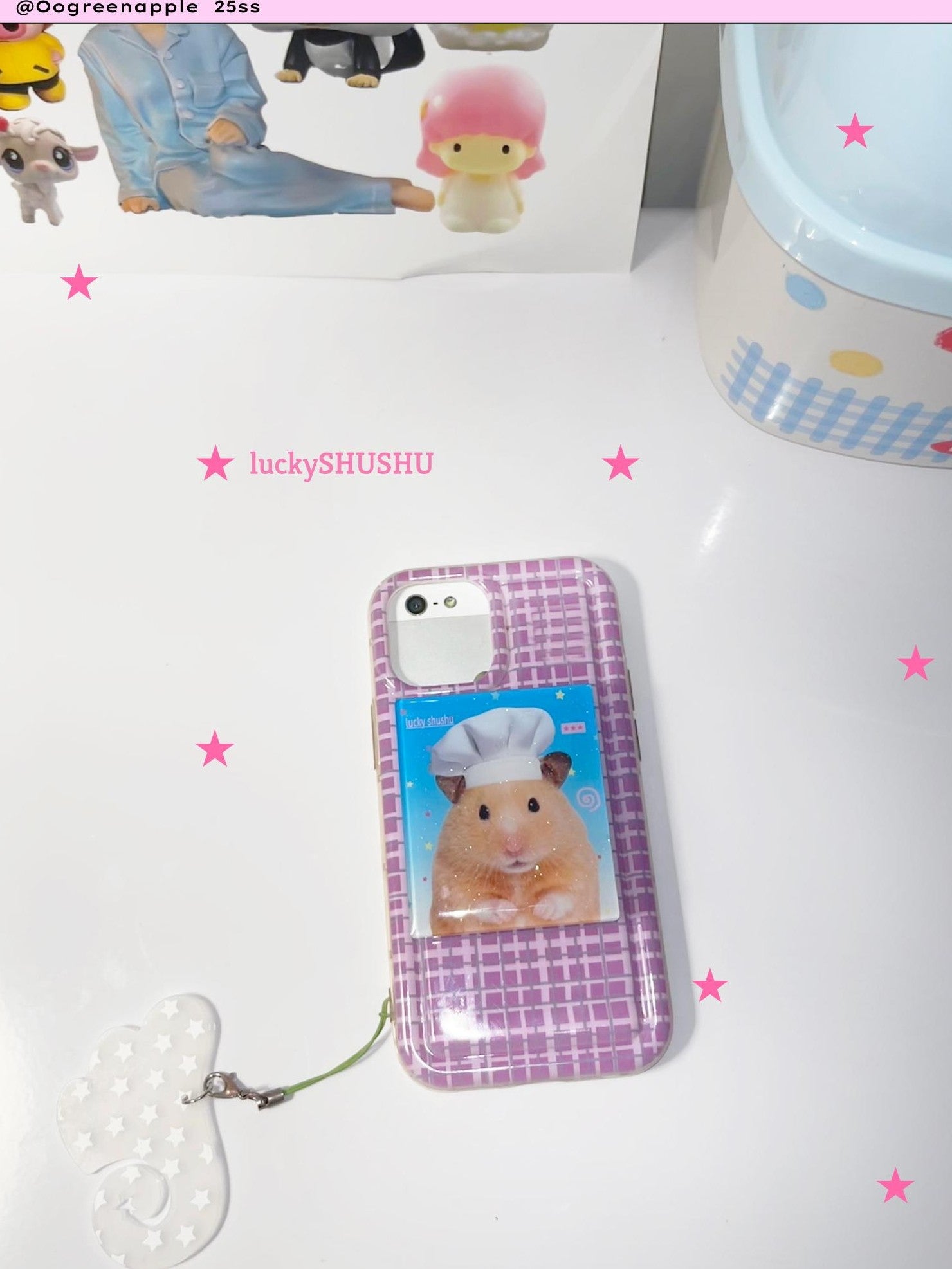 Oogreenapple Cute Mouse Adhesive Pop Up Airbag Phone Stand Women&