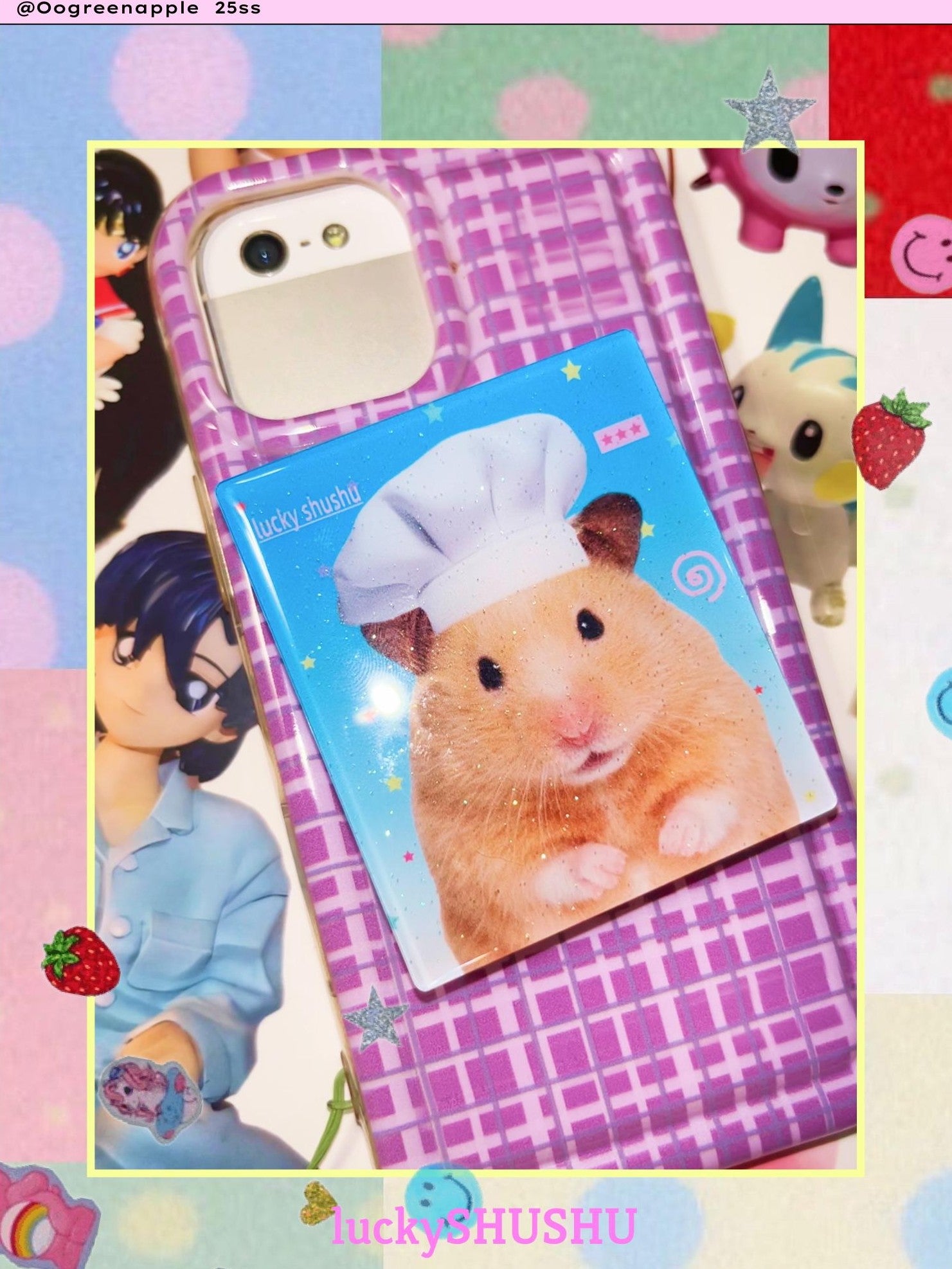 Oogreenapple Cute Mouse Adhesive Pop Up Airbag Phone Stand Women&