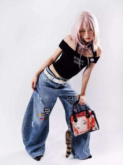 Oogreenapple Doll Subculture Ita Street Sweet Cool Crossbody Women&