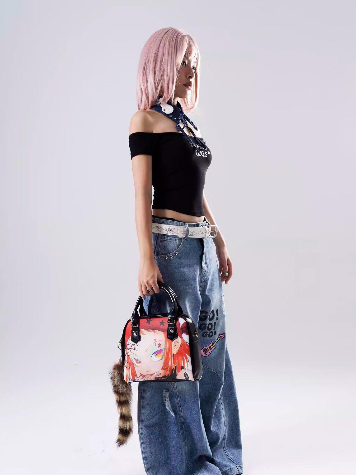 Oogreenapple Doll Subculture Ita Street Sweet Cool Crossbody Women&