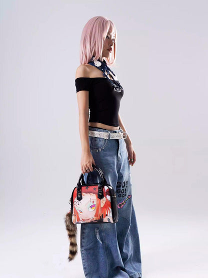 Oogreenapple Doll Subculture Ita Street Sweet Cool Crossbody Women&