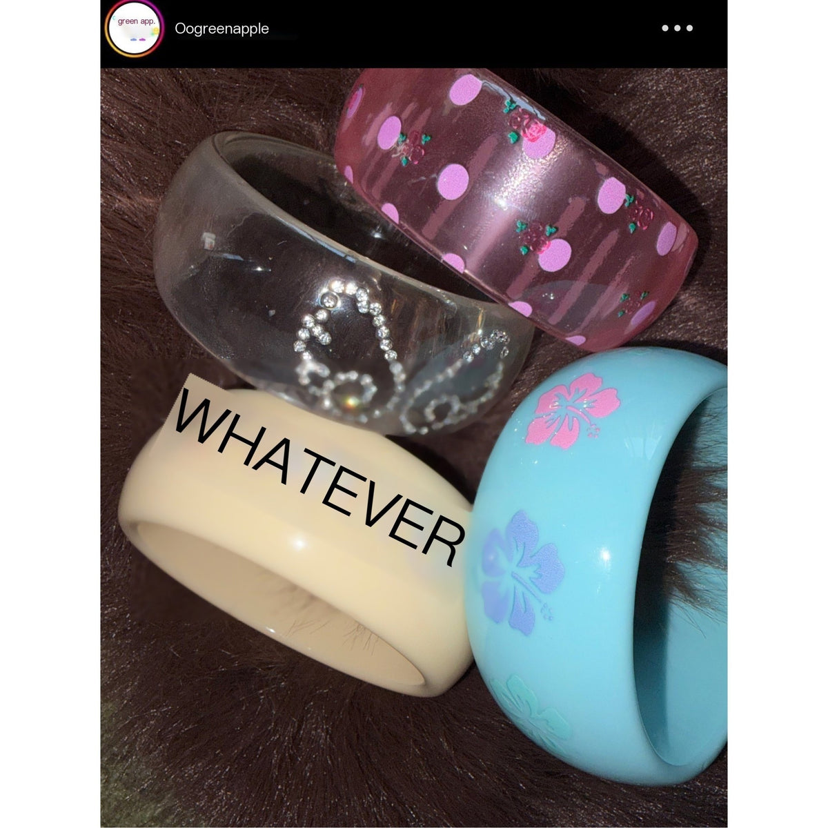 Oogreenapple_Hibiscus_Print_Diamond_Angel_Wing_Polka_Dot_Rose_Resin_Women&