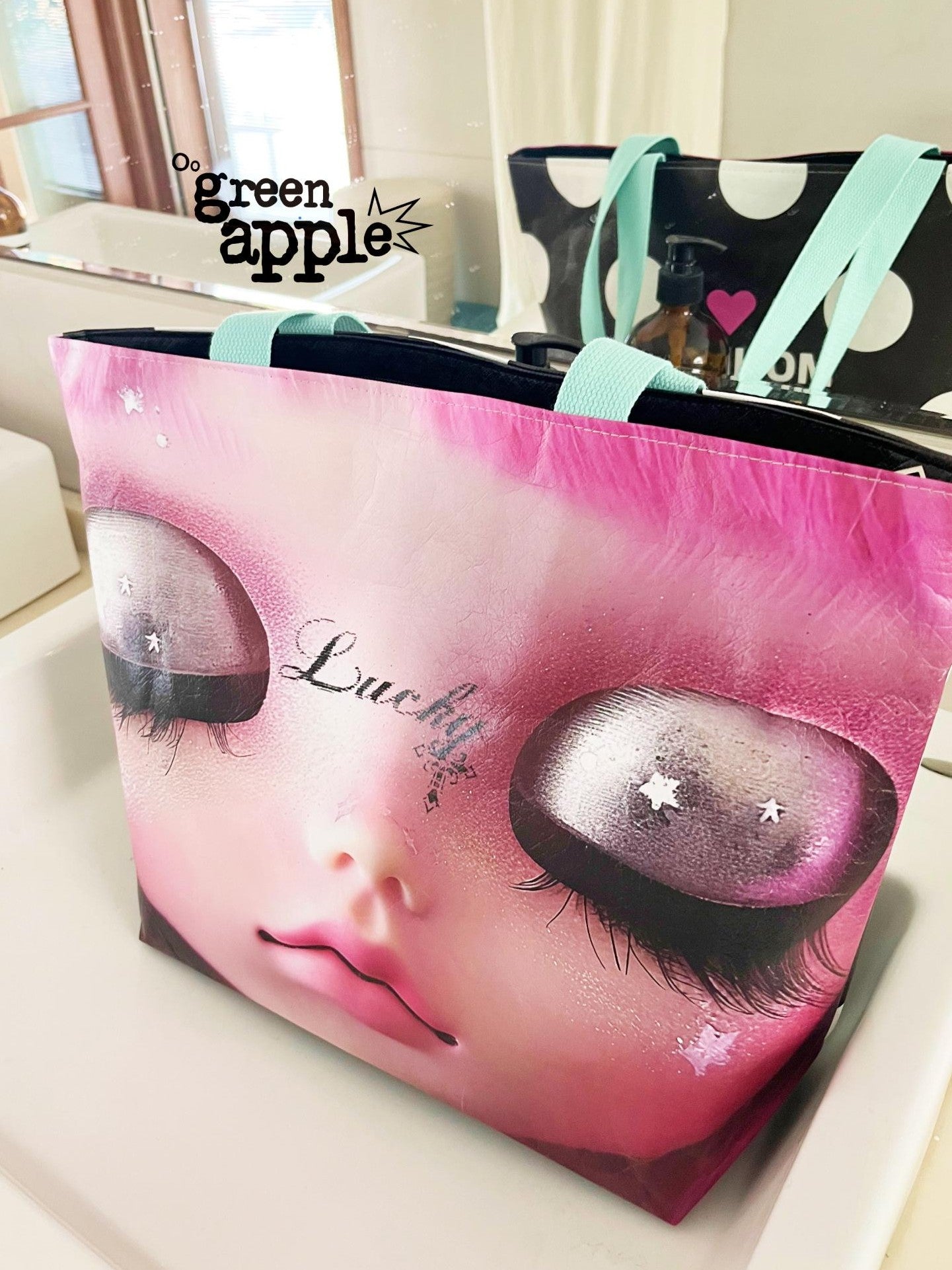 Oogreenapple Korean Sweet Cool Polka Dot Single Shoulder Tote Women&
