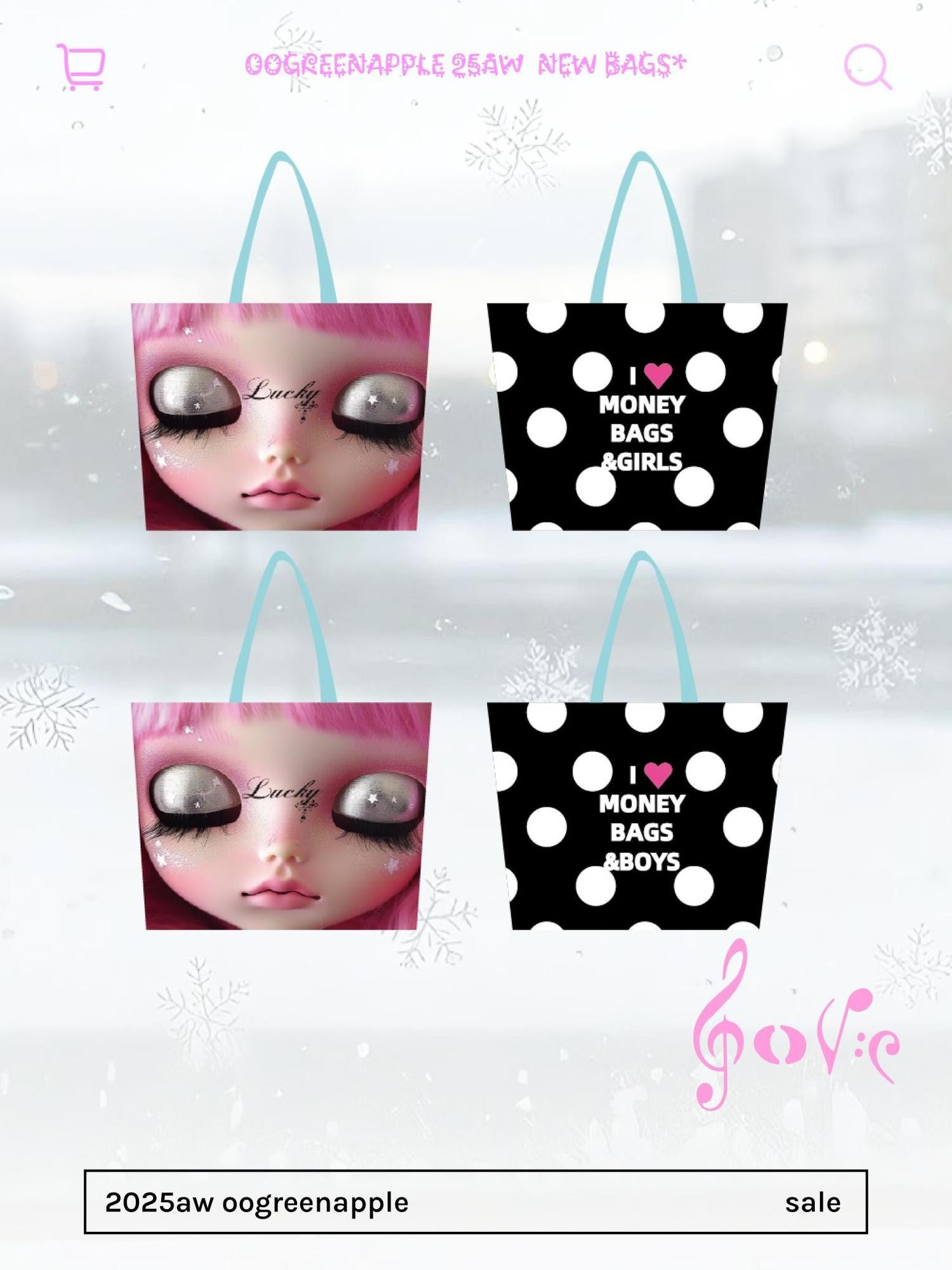 Oogreenapple Korean Sweet Cool Polka Dot Single Shoulder Tote Women&