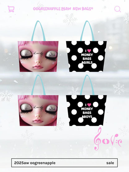Oogreenapple Korean Sweet Cool Polka Dot Single Shoulder Tote Women&