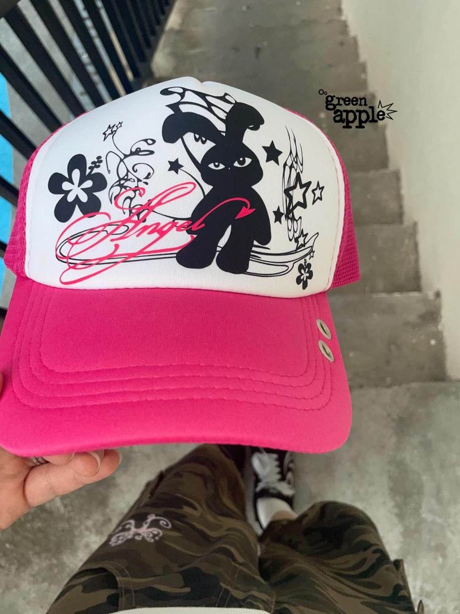 Oogreenapple Kpop Rabbit Print Adjustable Breathable Women&