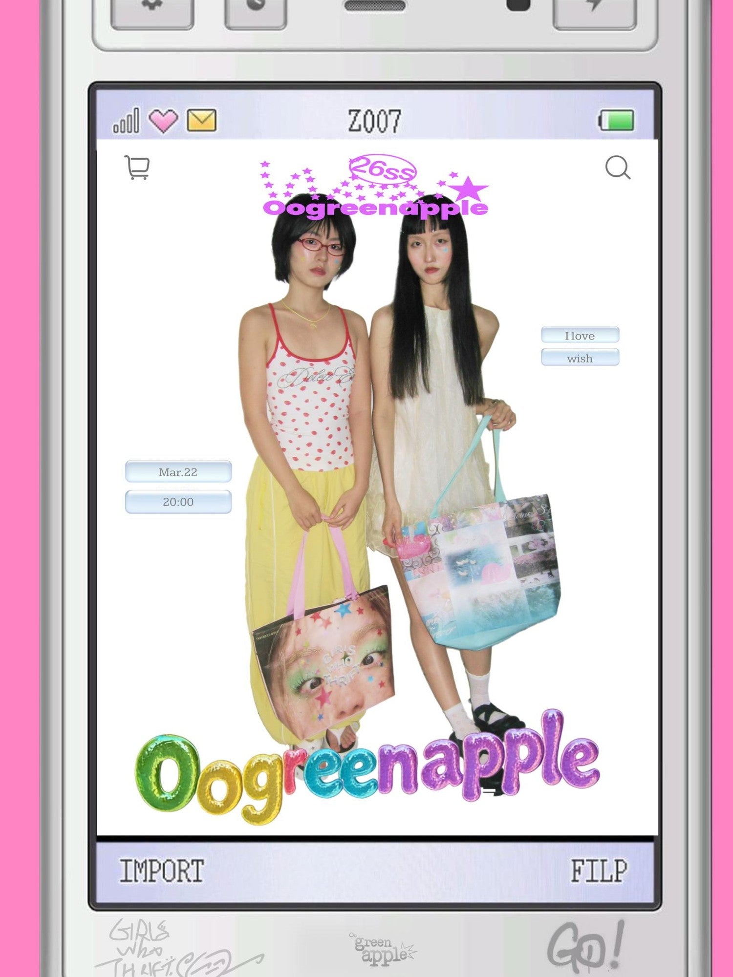 Oogreenapple Large Capacity Subculture Portrait Print Women&