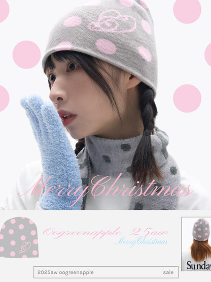 Oogreenapple Playful Dopamine Polka Dot Star Print Korean Women&