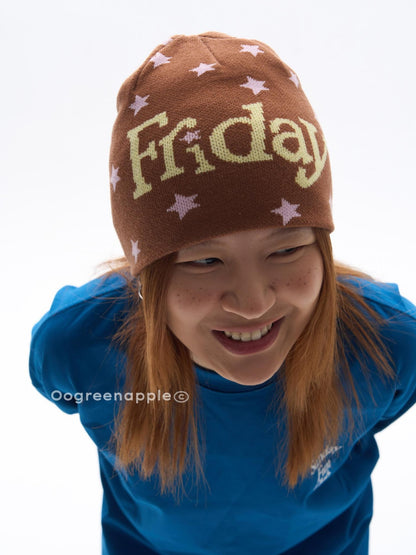 Oogreenapple Playful Dopamine Polka Dot Star Print Korean Women&