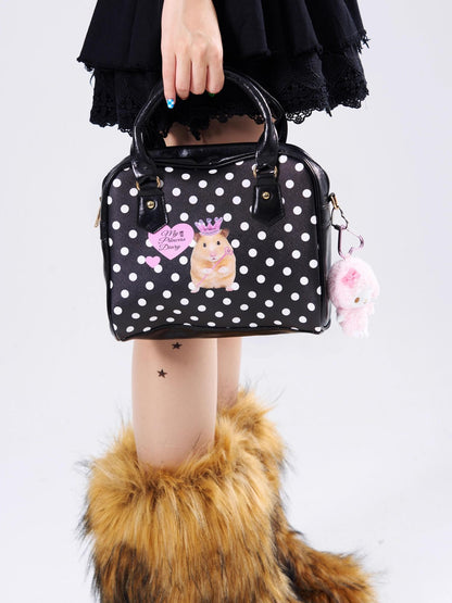 Oogreenapple Polka Dot Mouse Princess Cartoon Print Women&