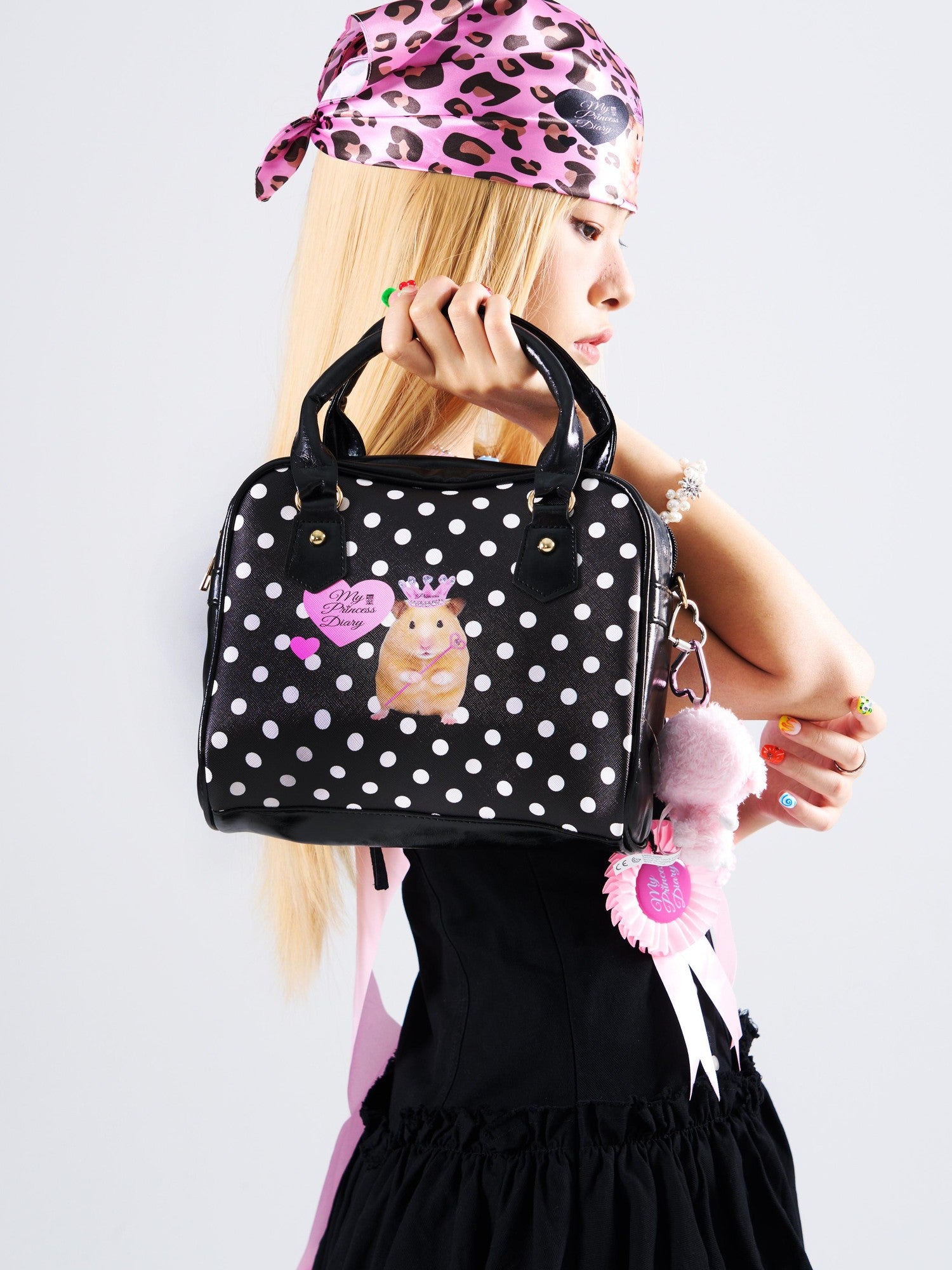Oogreenapple Polka Dot Mouse Princess Cartoon Print Women&