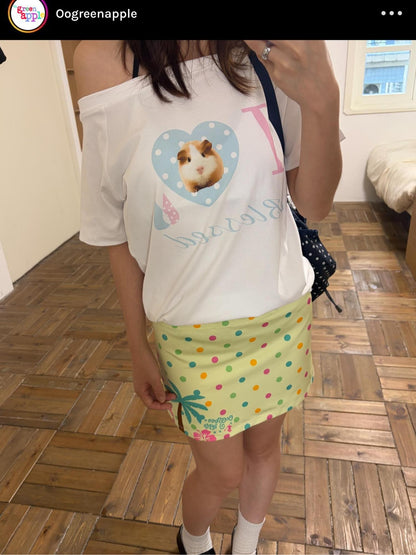 Oogreenapple Printed A Line Mid Rise Polyester Women&