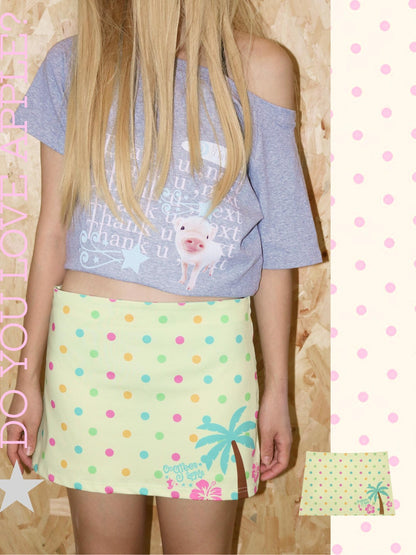 Oogreenapple Printed A Line Mid Rise Polyester Women&