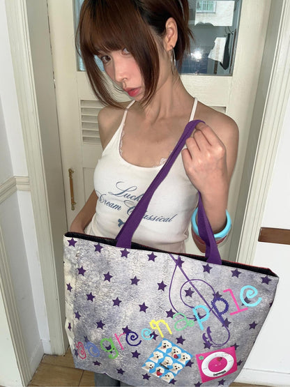 Oogreenapple Printed Star Eye Large Capacity Tyvek Women&