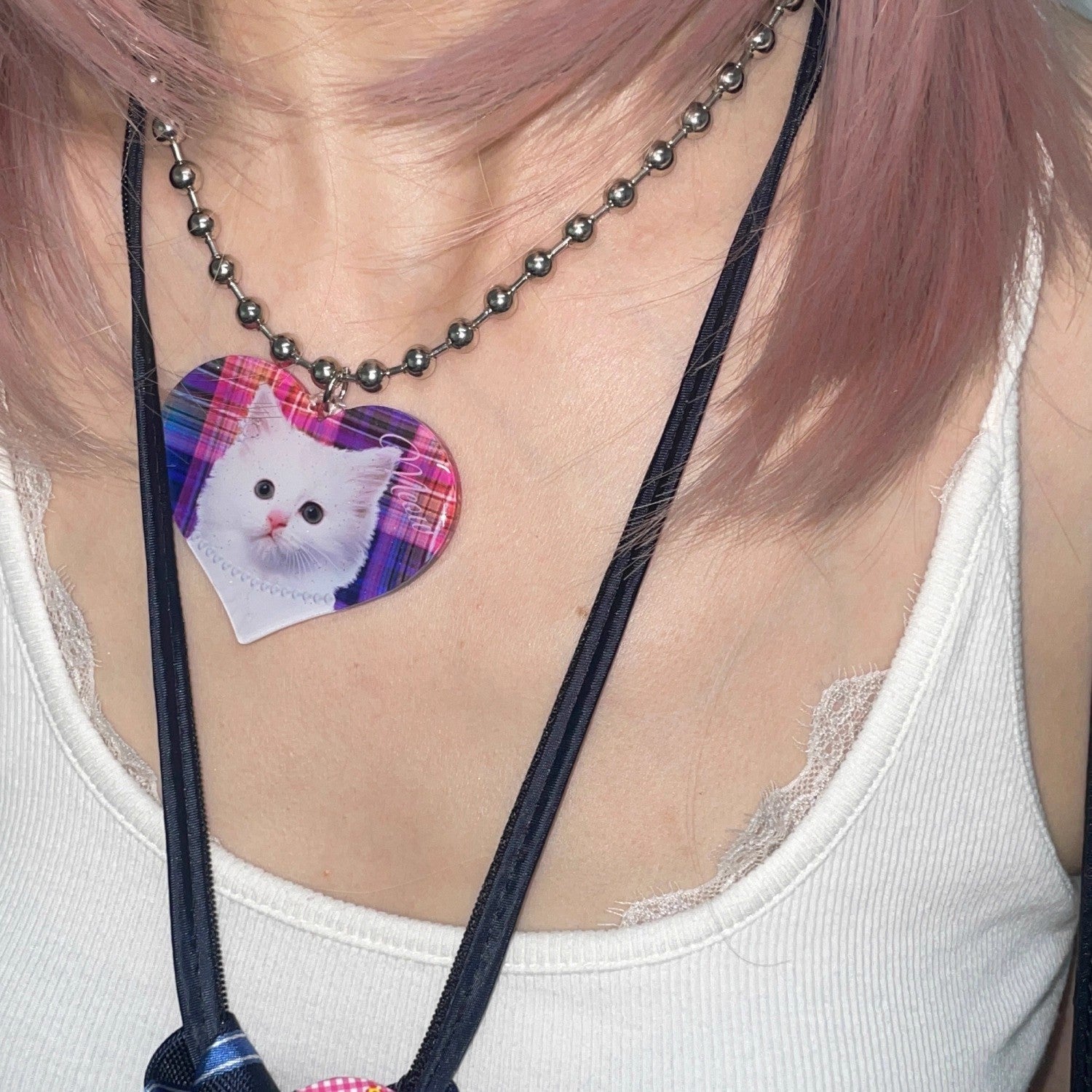 Oogreenapple_Purple_Glitter_Resin_Cat_Heart_Beaded_Chain_Women&