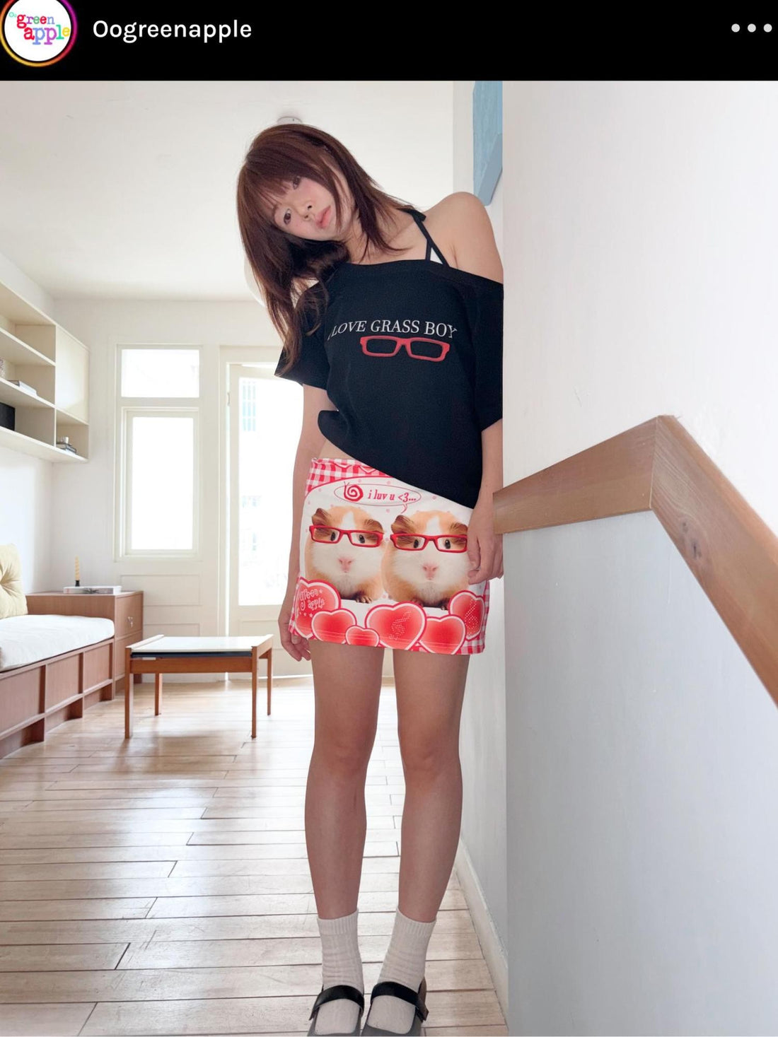 Oogreenapple Quirky Print Loose Fit Women&