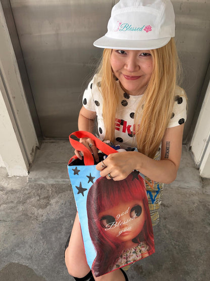 Oogreenapple Red Hair Doll Blue Sky Y2k Quirky Women&