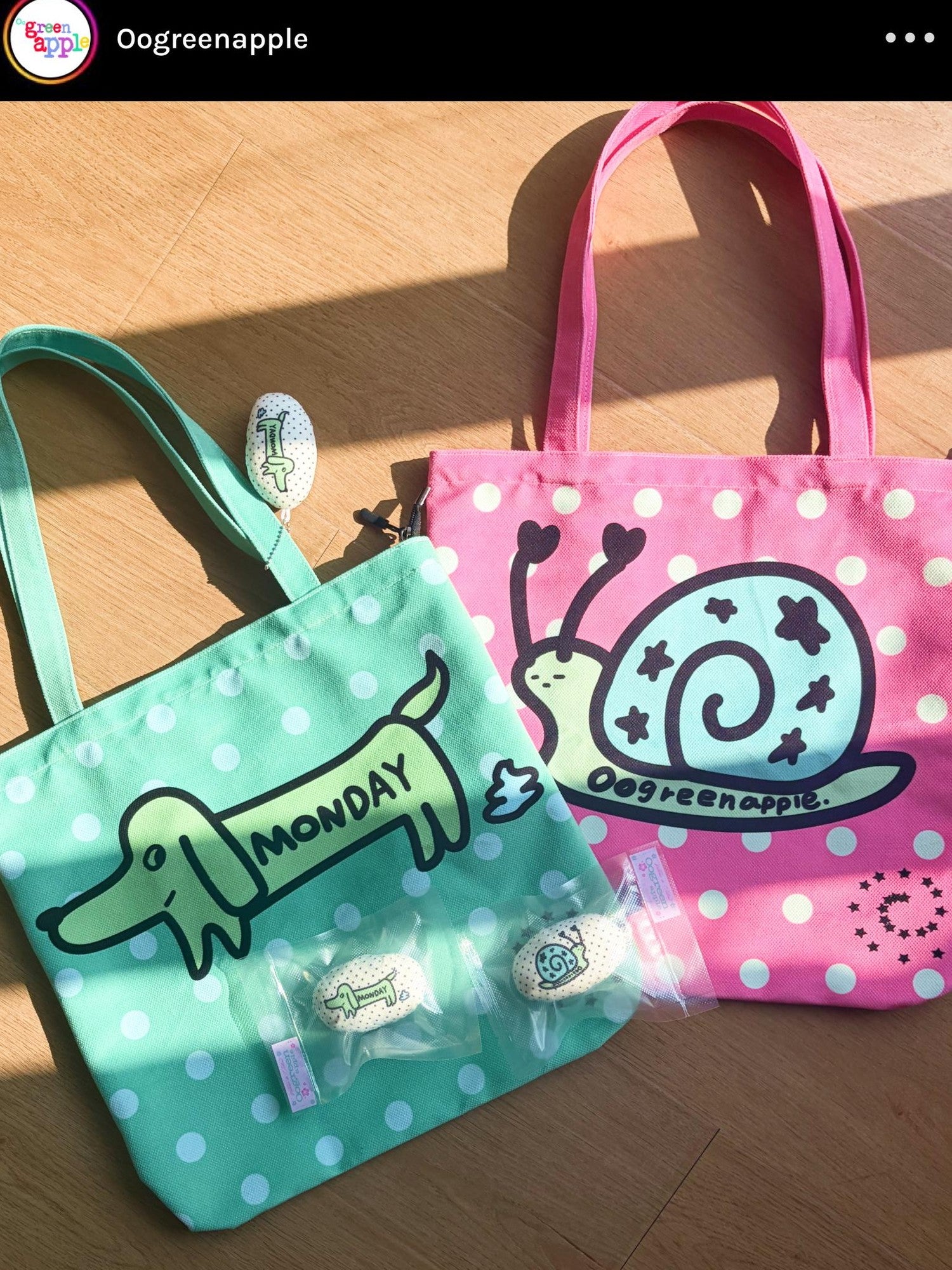 Oogreenapple Snail Shape Polka Dot Puppy Print Zipper Pocket Women&
