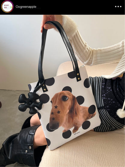 Oogreenapple_Star_Dachshund_Printed_Envelope_Tote_Women&