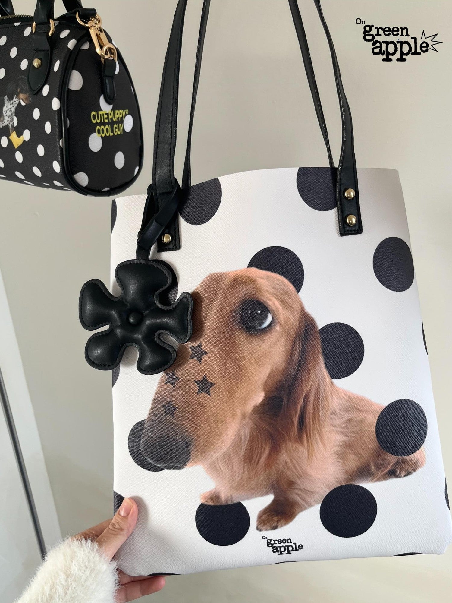 Oogreenapple Star Dachshund Printed Envelope Tote Women&