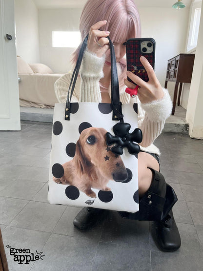 Oogreenapple Star Dachshund Printed Envelope Tote Women&