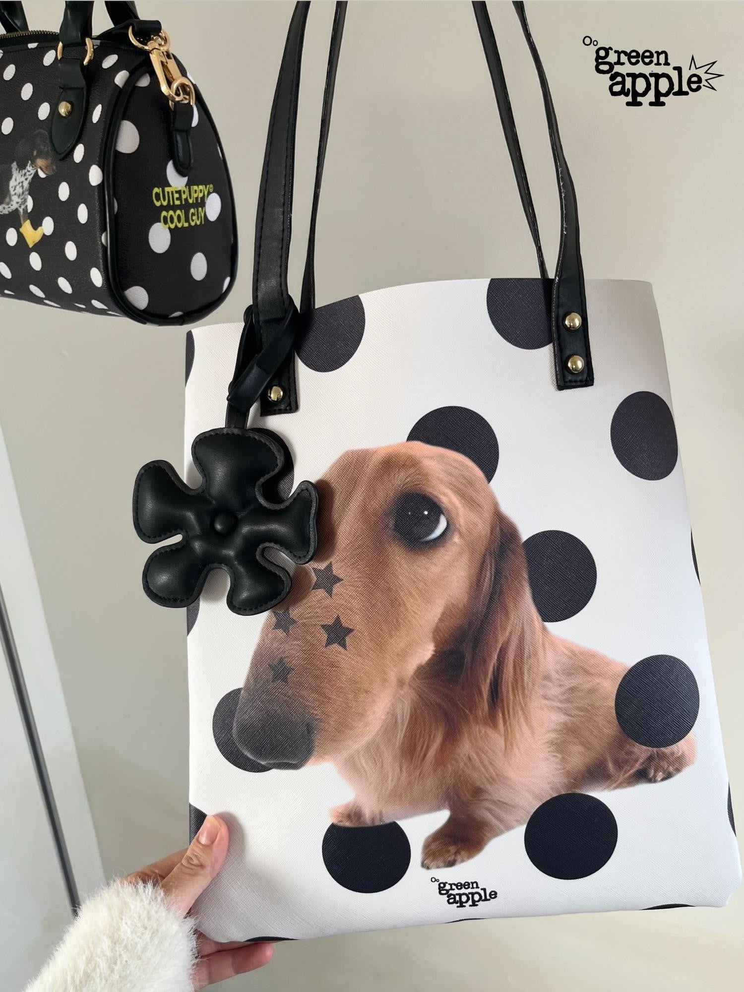 Oogreenapple Star Dachshund Printed Envelope Tote Women&