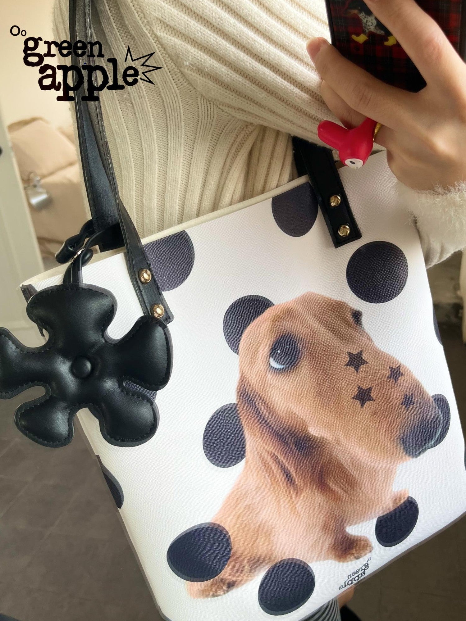 Oogreenapple Star Dachshund Printed Envelope Tote Women&