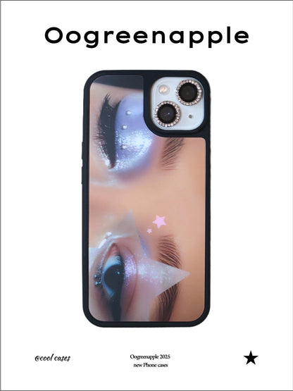Oogreenapple Star Eye Black Frame Y2k Subculture Matte Magnetic Women&