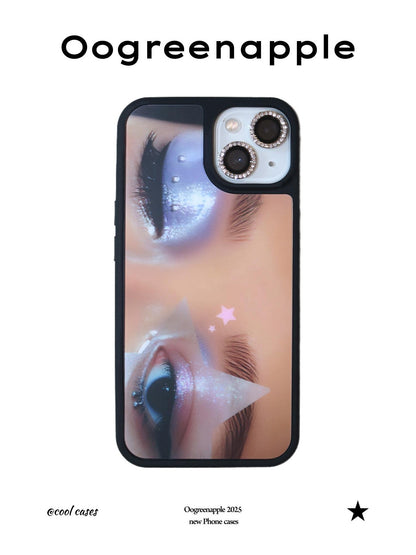 Oogreenapple Star Eye Black Frame Y2k Subculture Matte Magnetic Women&