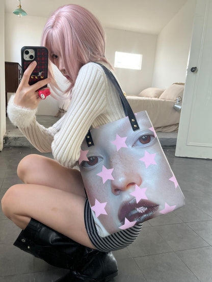 Oogreenapple Subculture Street Portrait Star Print Women&