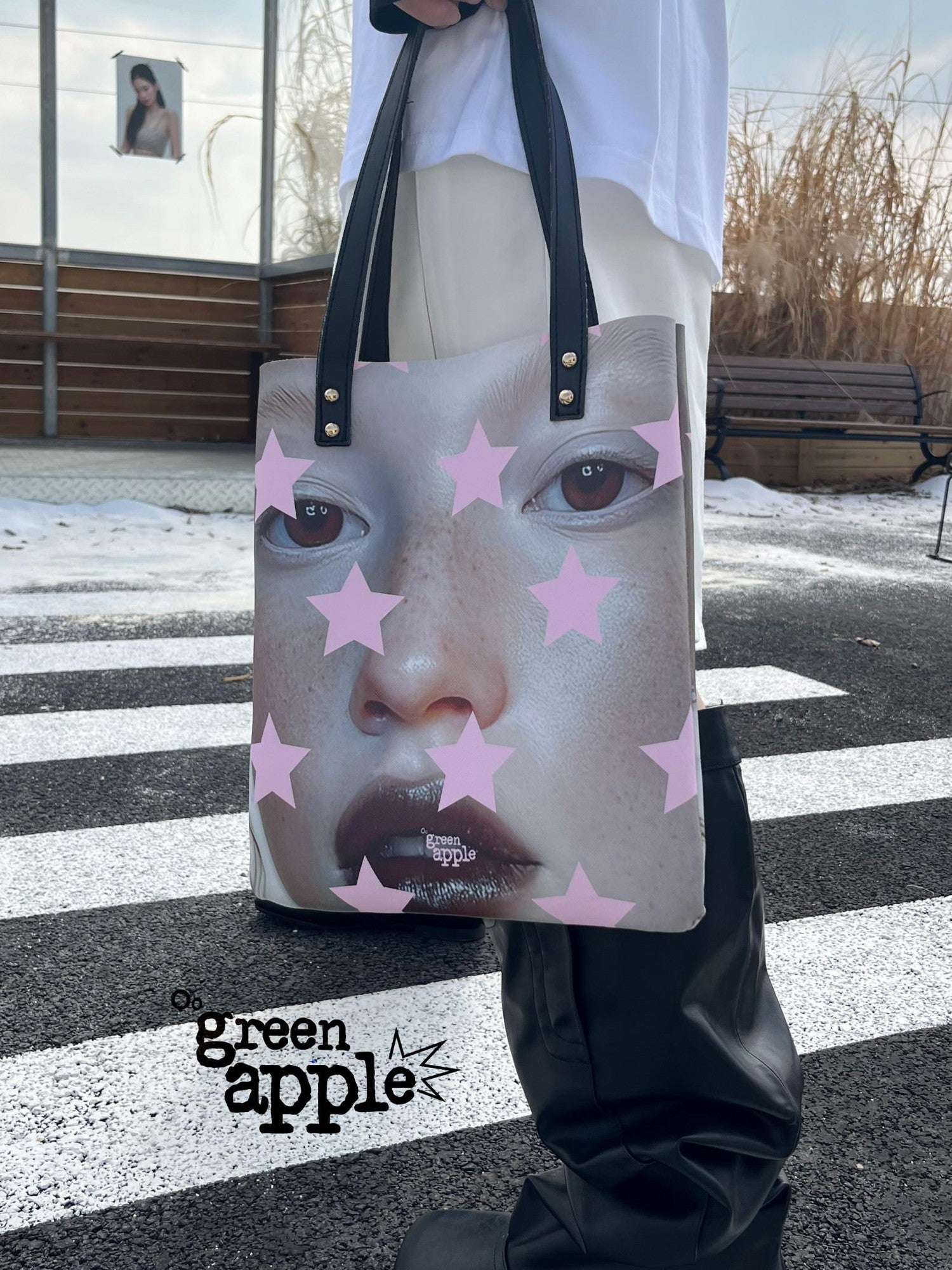 Oogreenapple Subculture Street Portrait Star Print Women&