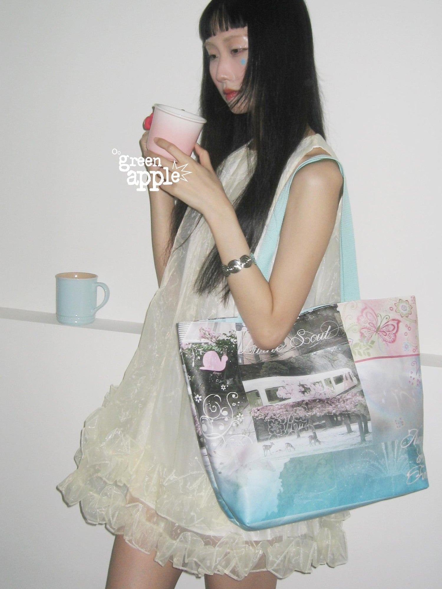 Oogreenapple Vintage Butterfly Snail Print Women&