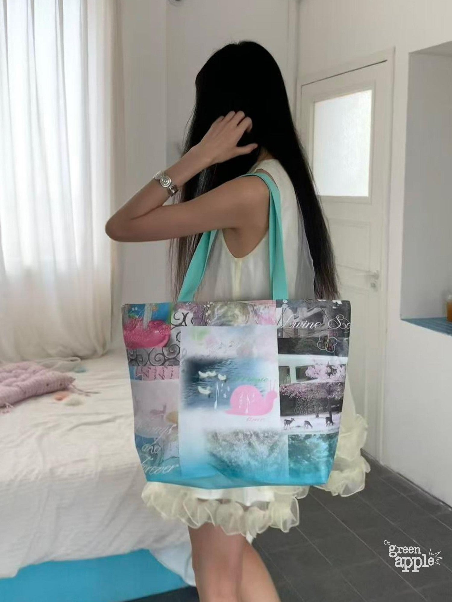 Oogreenapple Vintage Butterfly Snail Print Women&
