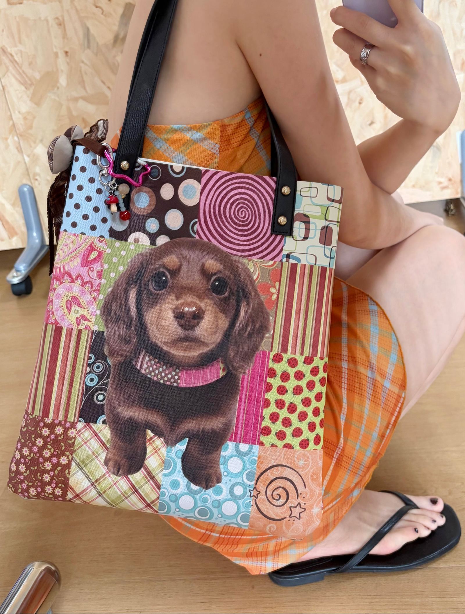 Oogreenapple_Vintage_Dachshund_Print_Envelope_Tote_Women&