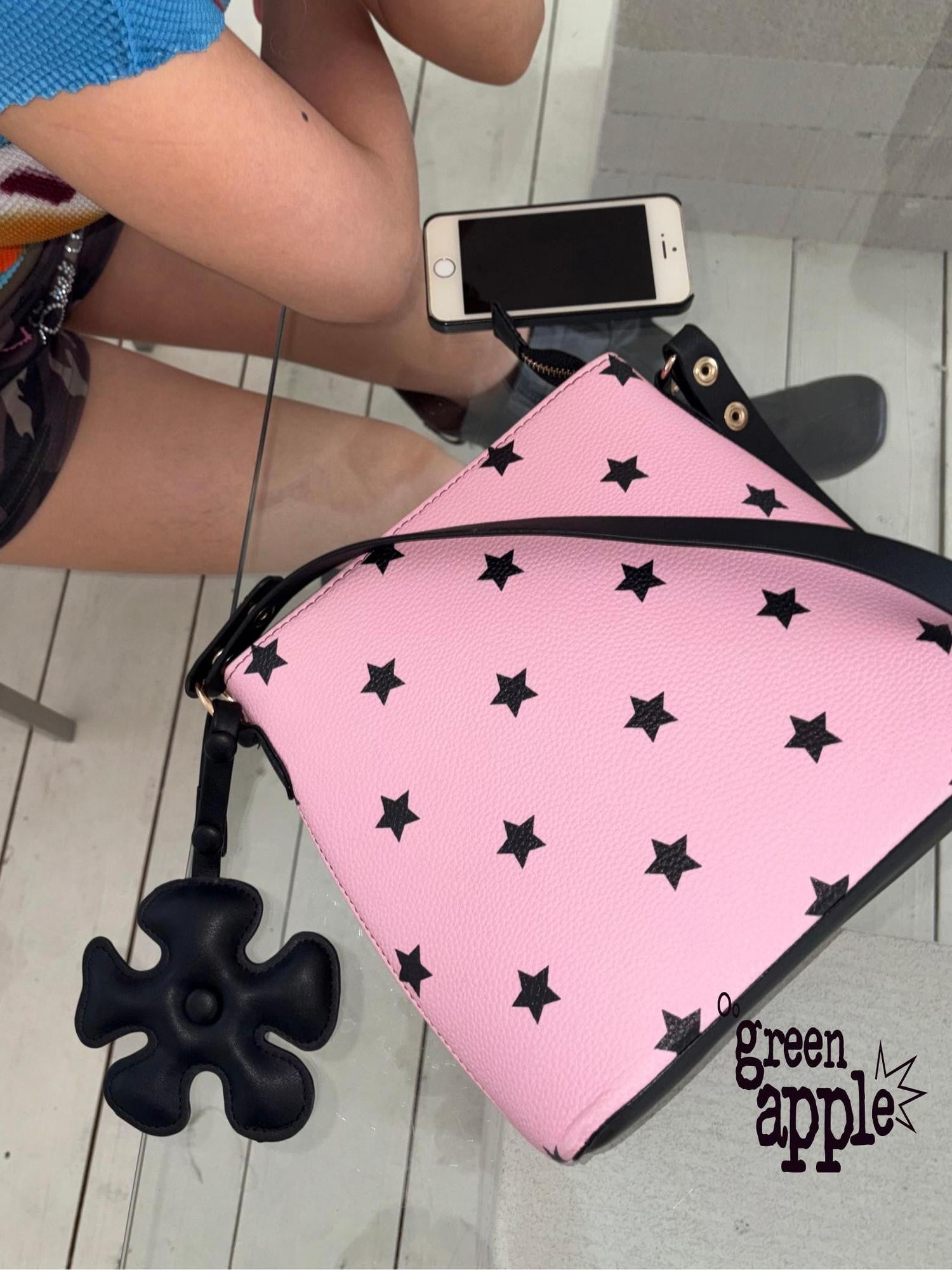 Oogreenapple Whimsical Sakura Pink Star Print Women&