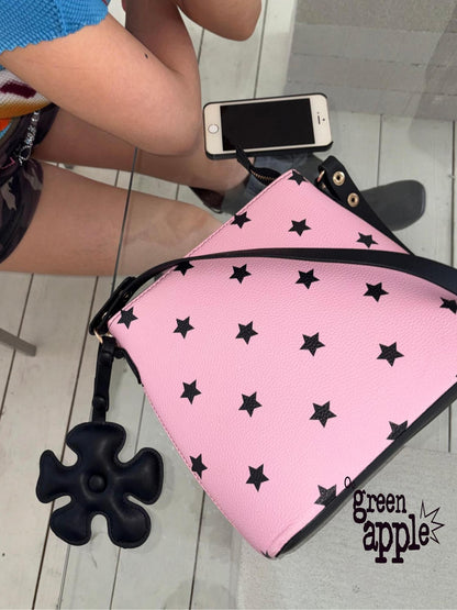 Oogreenapple Whimsical Sakura Pink Star Print Women&